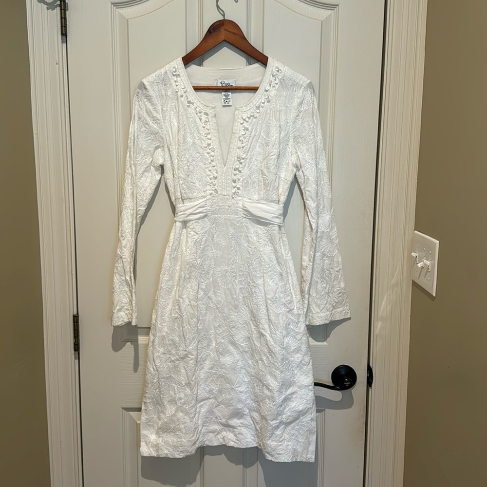 Beautiful White Appliqué Lily Pulitzer Dress